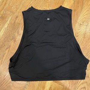EUC black Lululemon crop top, fits like a size 4